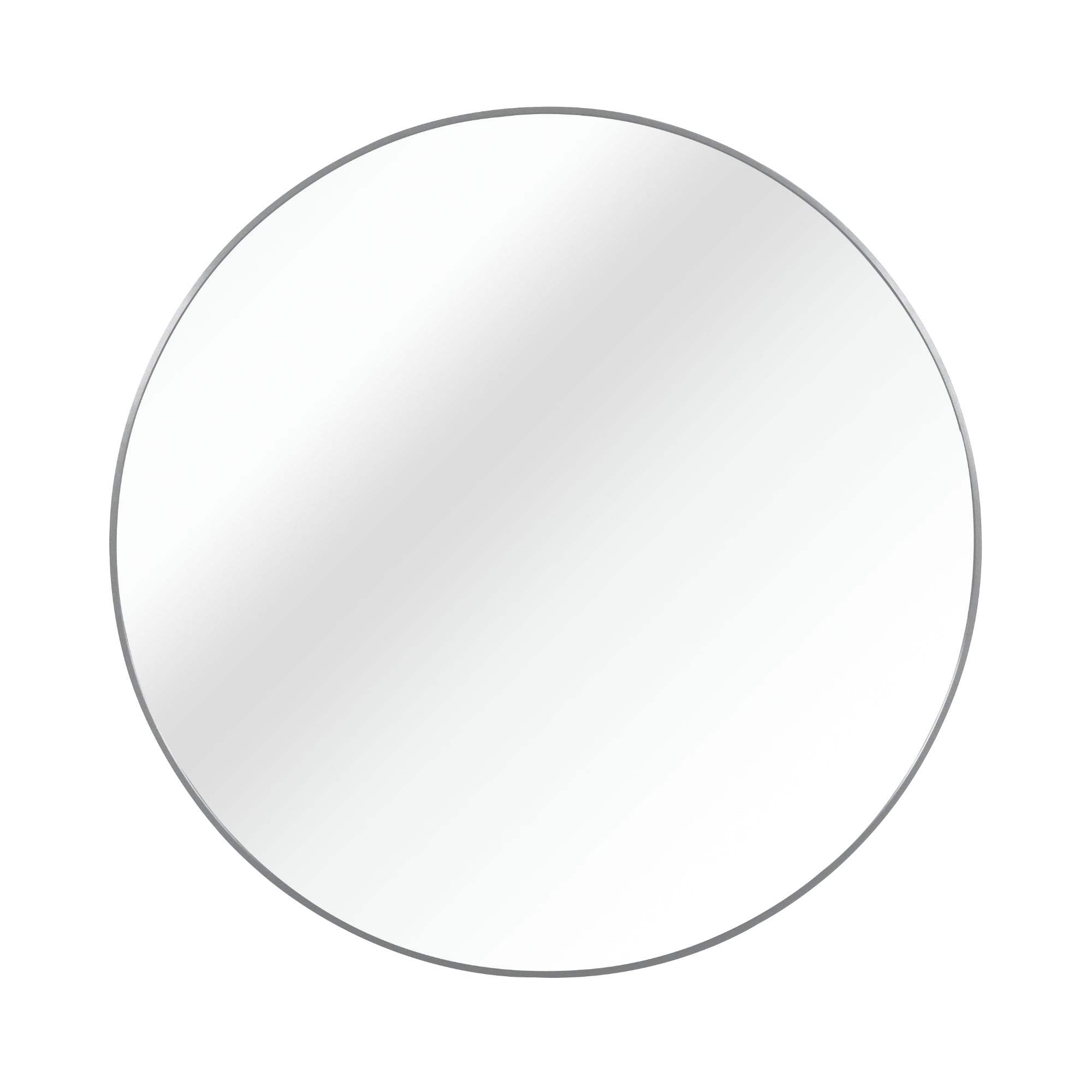 VanityFus 32-in W 32-in H Round Silver Framed Beveled Bathroom Vanity Mirror Wall Mirror